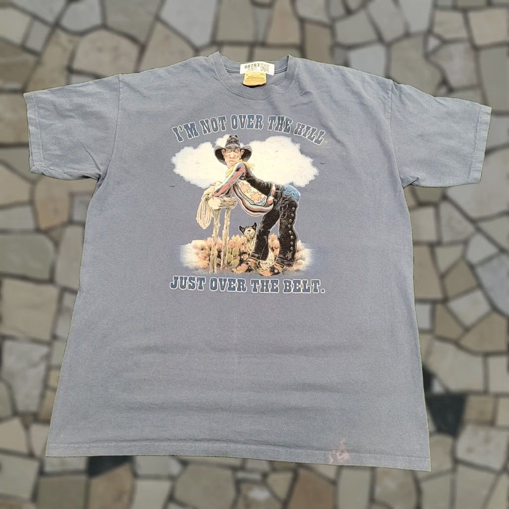 The Mountain VINTAGE 90s Cowboy Humor Shirt XL/2XL Blue Rodeo Logo 1990s Size US XXL / EU 58 / 5 - 1 Thumbnail