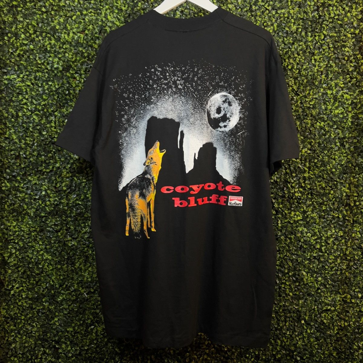 image of Vintage 90's Marlboro Adventure Team Coyote Bluff Tee Shirt in Black/Red/White, Men's (Size XL)