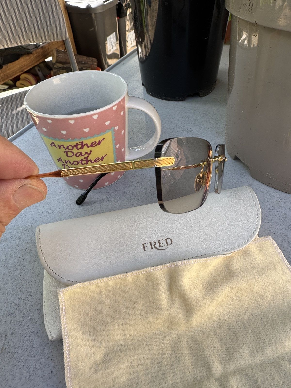 FRED Fred Force 10 Rimless Sunglasses Gold Tone Size ONE SIZE - 10 Thumbnail