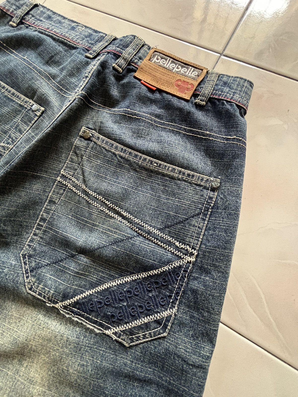Pelle Pelle Pelle Pelle Mud Wash Baggy Patchwork Denim Jeans Size US 32 / EU 48 - 19 Thumbnail