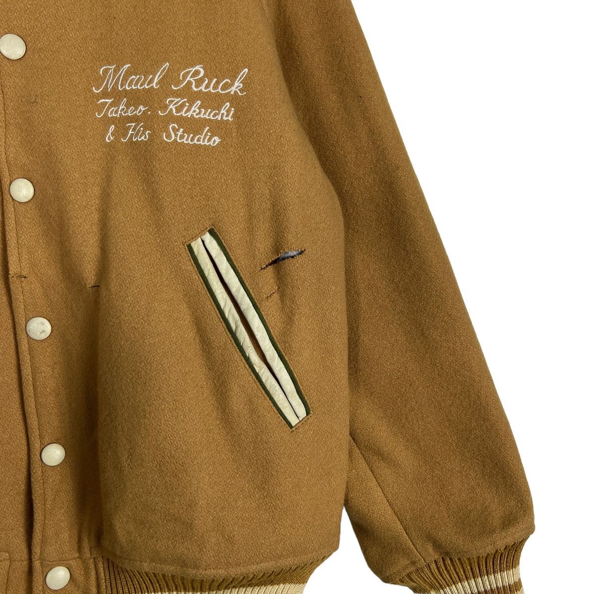 Takeo Kikuchi 🔥 MAUL RUCK TAKEO KIKUCHI WOOL VARSITY BOMBER JACKET Size US L / EU 52-54 / 3 - 8 Thumbnail