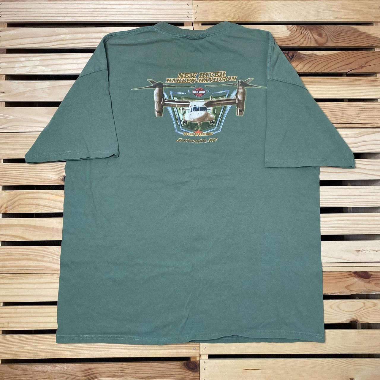 Harley Davidson Vintage Harley Davidson 2006 Green Aerospace Tee Size XL Size US XL / EU 56 / 4 - 1 Thumbnail