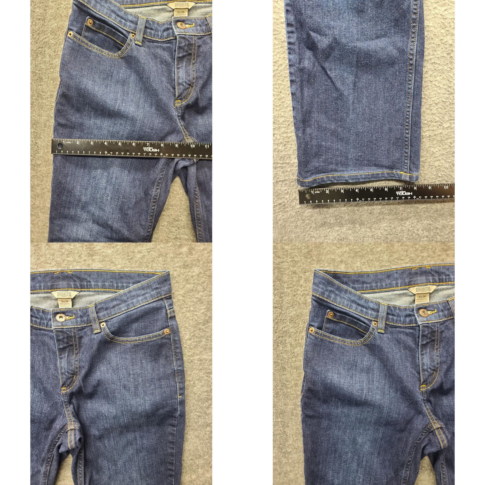 Duluth Trading Company Duluth Trading Jeans Women Size 8x29 Blue Daily Denim Bootcut Mid Rise Stretch Regular Pattern: Solid Size 30" / US 8 / IT 44 - 8 Thumbnail