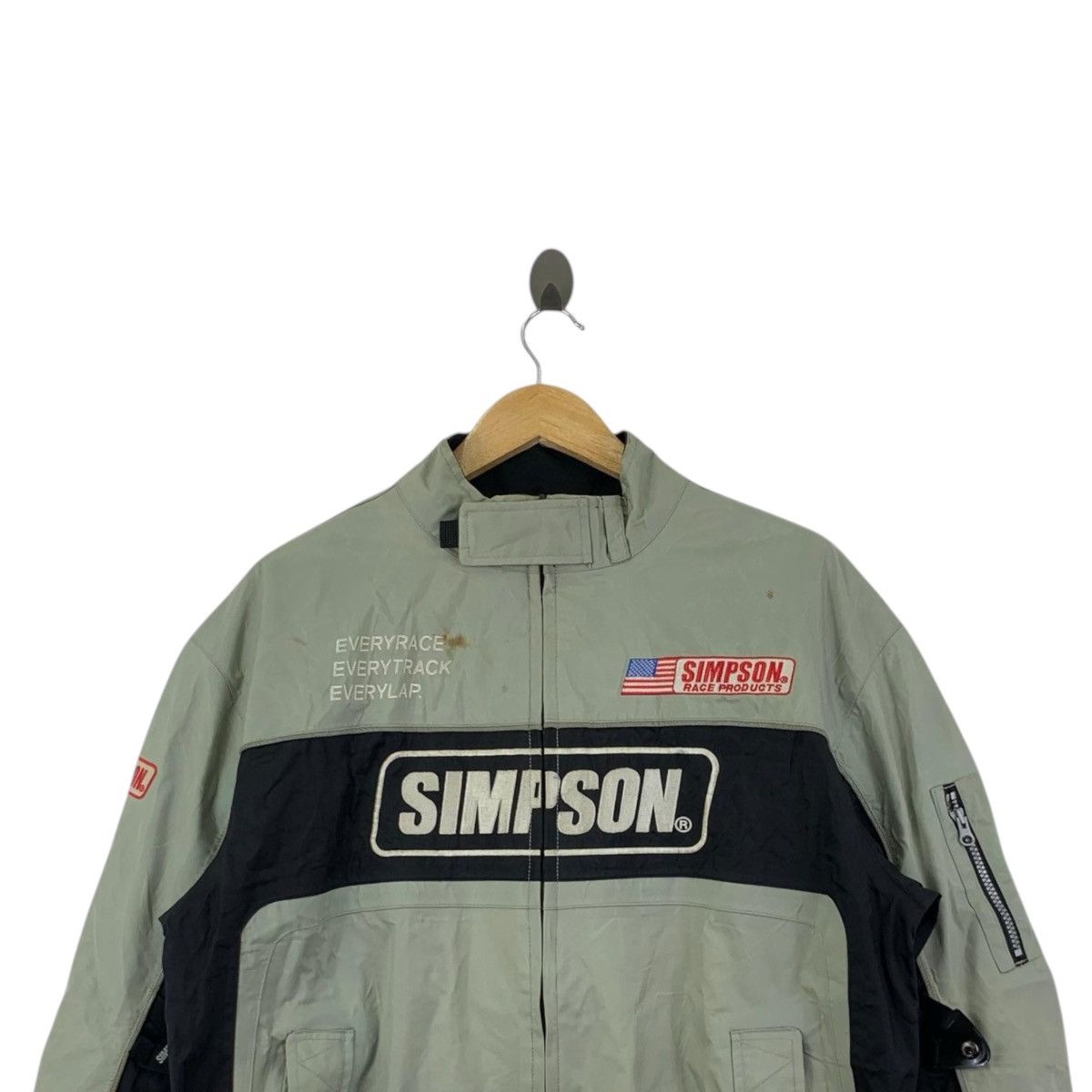 Vintage Vintage SIMPSON RACING Motorbikes Usa Race Bomber Jacket Size US XL / EU 56 / 4 - 2 Thumbnail