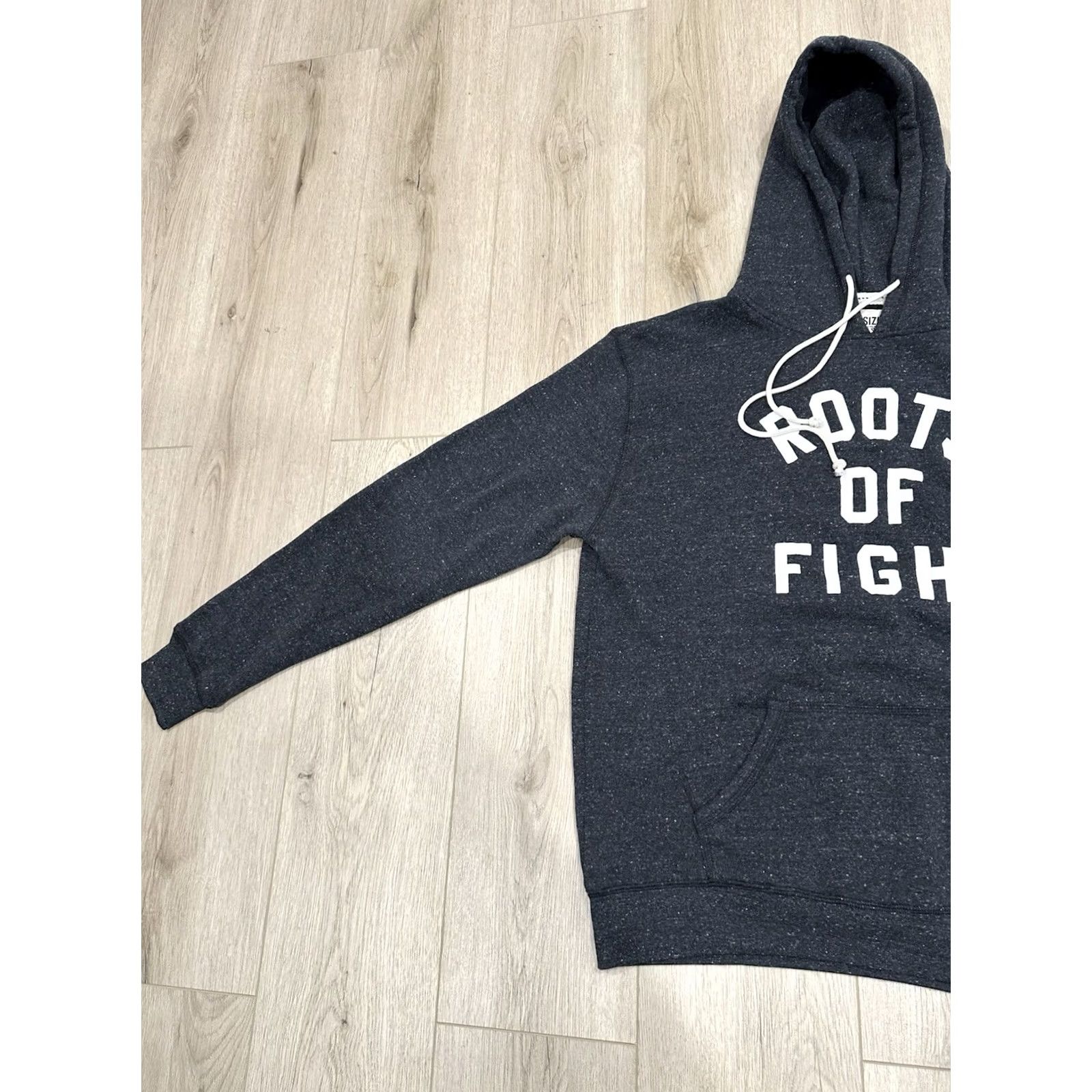 Roots VINTAGE Roots Of Fight Hoodie Shirt Mens Large Black Heather Triblend Fleece Pullover Size US L / EU 52-54 / 3 - 4 Thumbnail