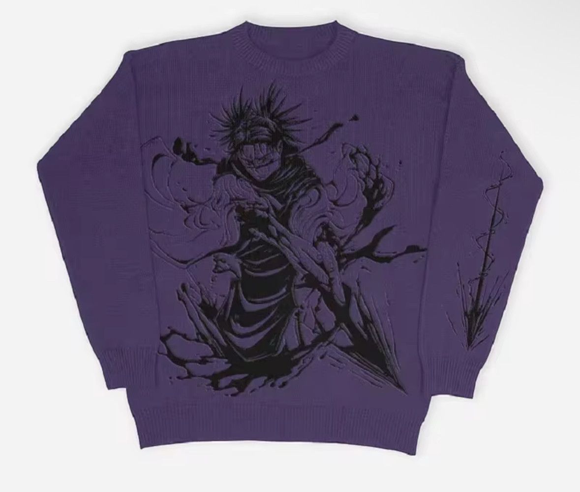 Japanese Brand Streetwear Anime Fighter Warm Sweater Jacquard Knitwear Size US L / EU 52-54 / 3 - 1 Thumbnail