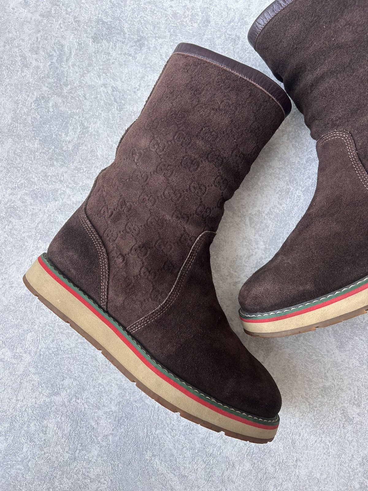 Gucci Gucci Monogram GG Ankle Boots Shoes Suede Leather Size US 7 / IT 37 - 8 Thumbnail