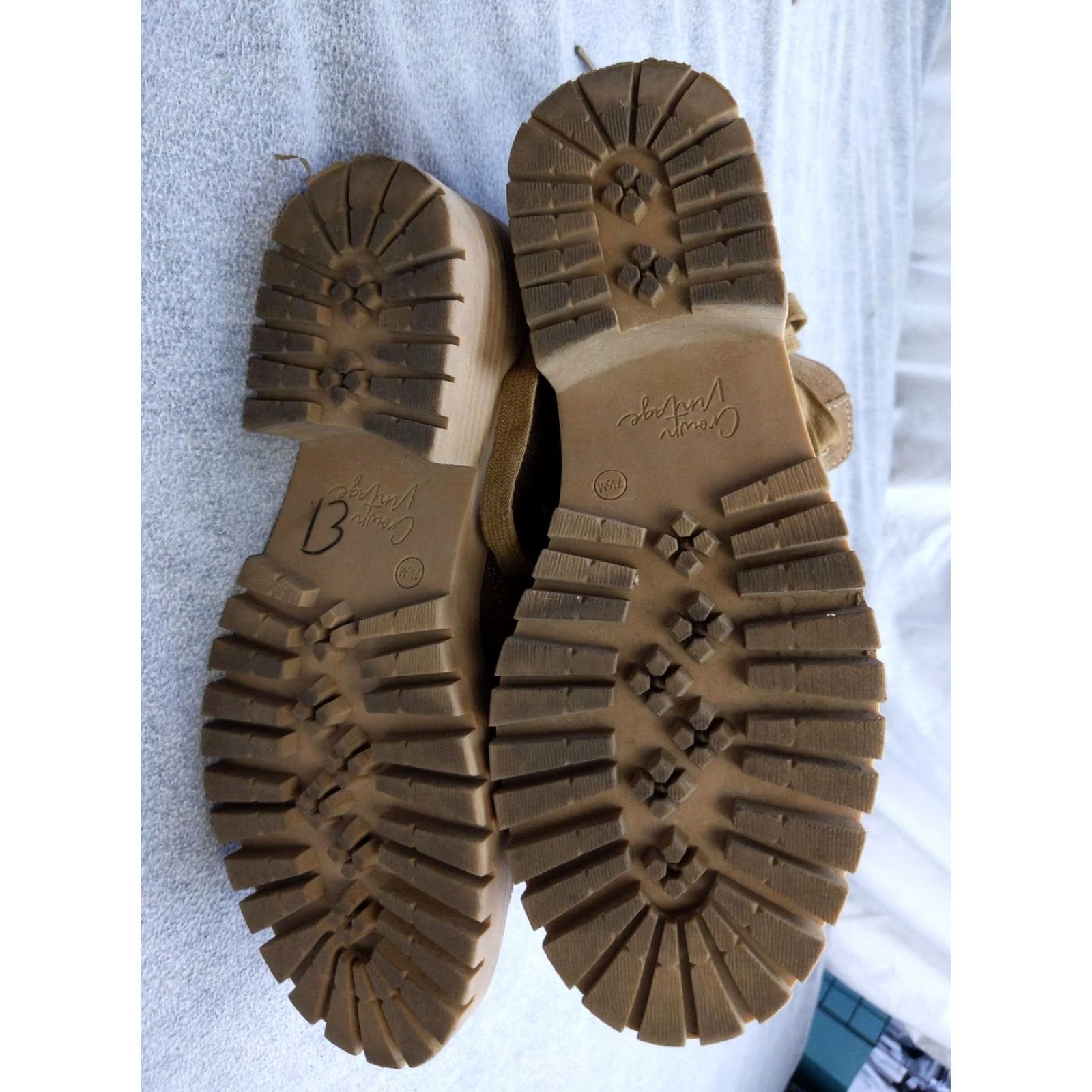 Vintage Crown Vintage Boots Womens 7.5 Brown Leather Ankle Combat Lace Up Zip Booties Size US 8 / IT 38 - 7 Thumbnail