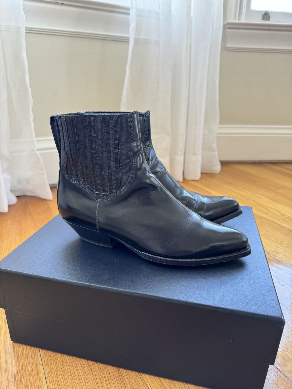image of Saint Laurent Paris Saint Laurent Santiag Fw14 Boots in Black, Men's (Size 7.5)
