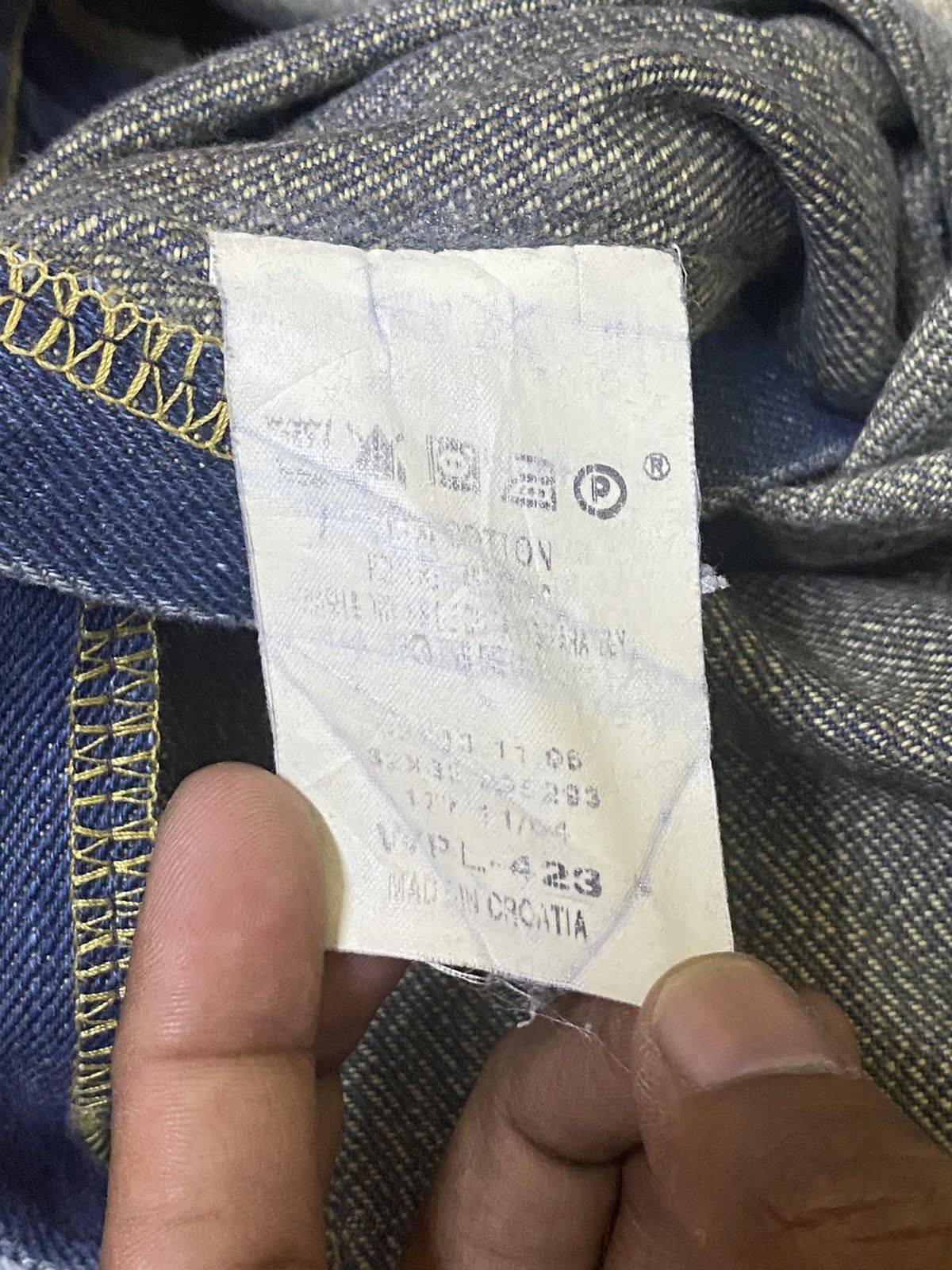Levi's Made & Crafted Vintage Levis Mud Wash Star Button Distressed Slim Jeans Size US 32 / EU 48 - 10 Thumbnail