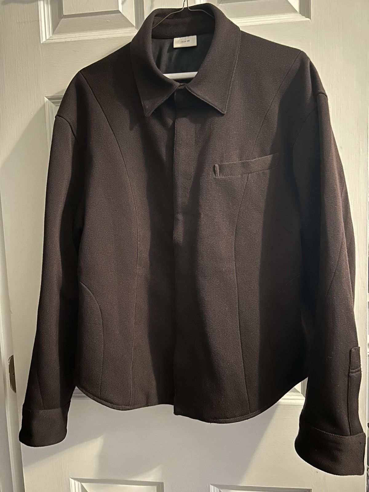 Vuja De Nolan Misdirected Affix Jacket in Deep Brown - decovitrail 