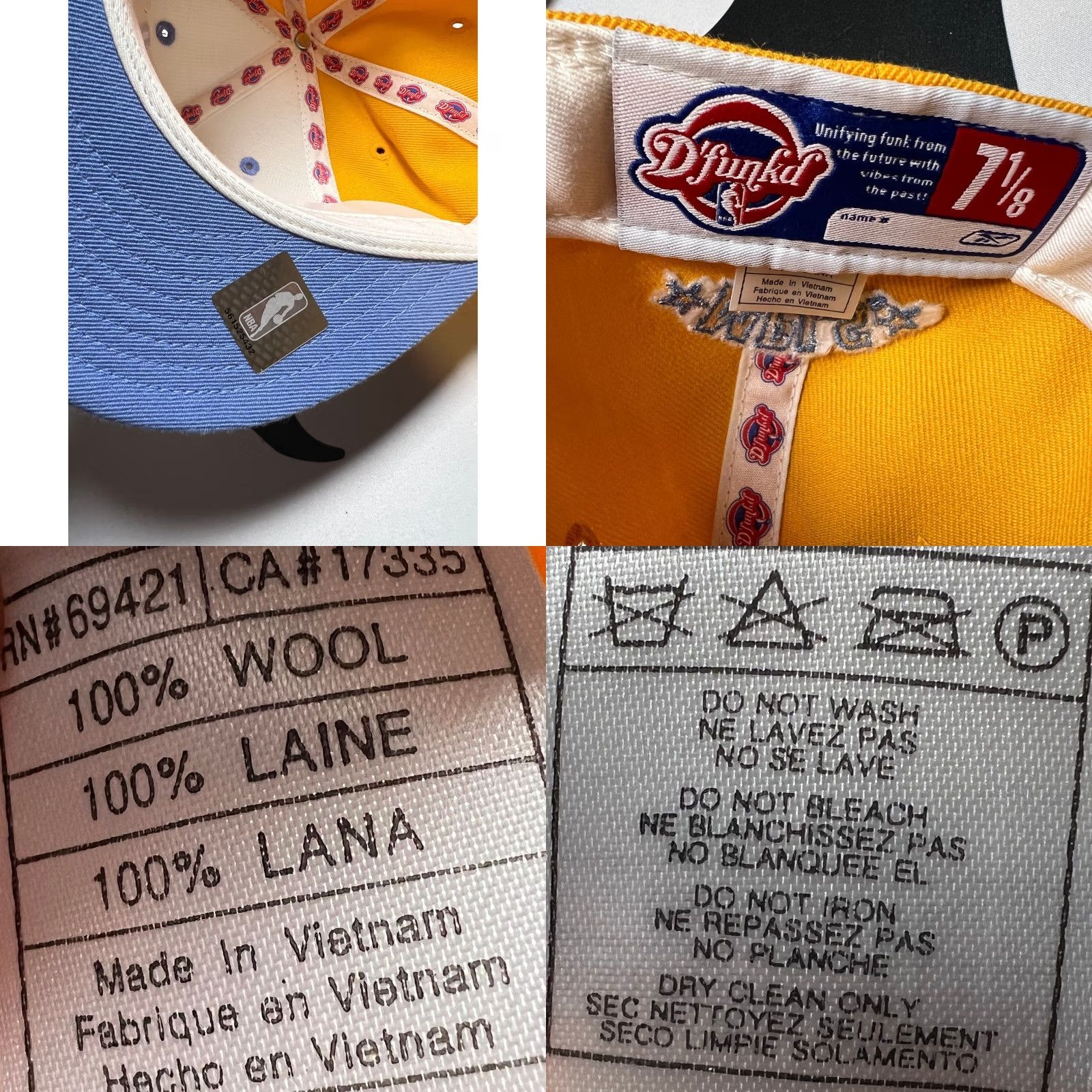Reebok VINTAGE Reebok Dfunk'd NBA Hardwood Classics Minneapolis Lakers Hat Mens 7 1/8 Yellow White MPLS Fitted Cap Size ONE SIZE - 8 Thumbnail