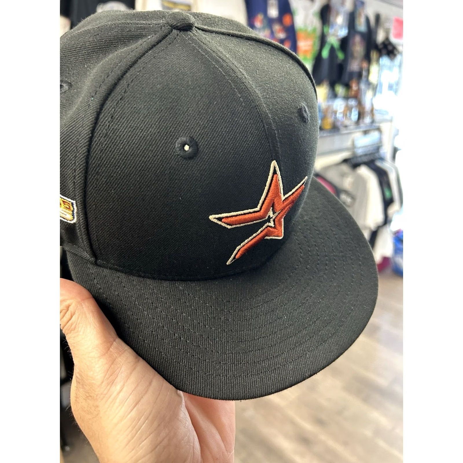New Era New Era Houston Astros 5950 Fitted Hat 7 5/8 Black Pink Star 05 Patch Mens Size ONE SIZE - 4 Thumbnail