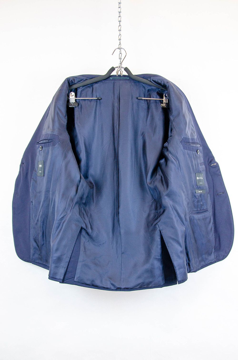 Hugo Boss Hugo Boss Tailored Super 150 Wool Navy Blazer Loro Piana 48 Size 38R - 9 Thumbnail