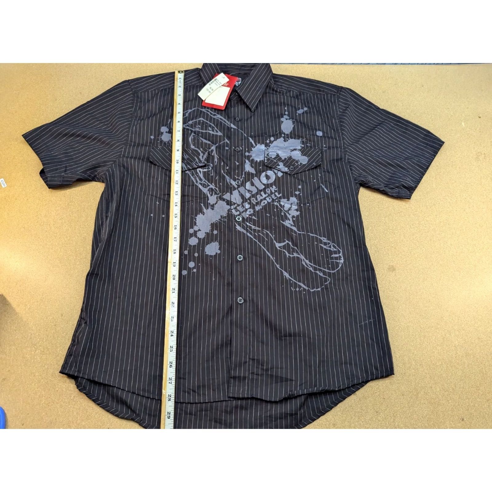 Vintage VINTAGE Vision Street Wear Shirt Mens Button-Up Short Sleeve Striped Size M Black Cotton Polyester Canvas Button-Up Mens Size US M / EU 48-50 / 2 - 4 Thumbnail
