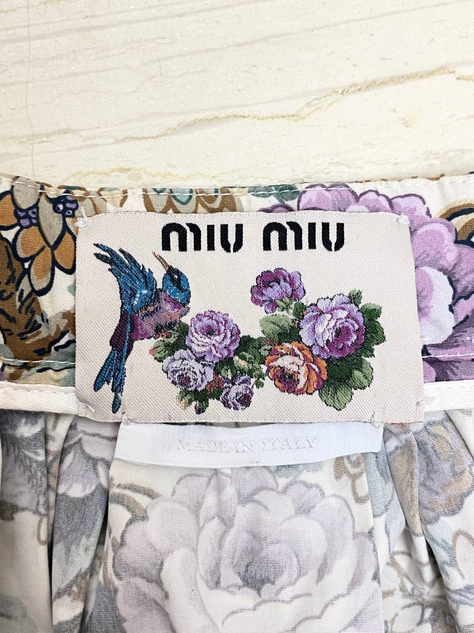 Miu Miu Miu Miu x Prada Floral Bird Art Abstract Print Mini Skirt Size 26" / US 2 / IT 38 - 9 Thumbnail