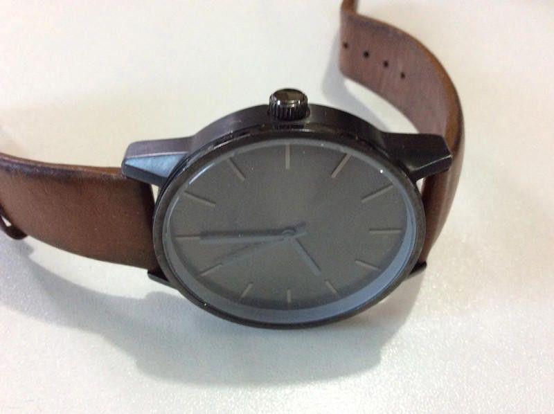 Designer Unknown black dial brown leather strap watch Size ONE SIZE - 4 Thumbnail