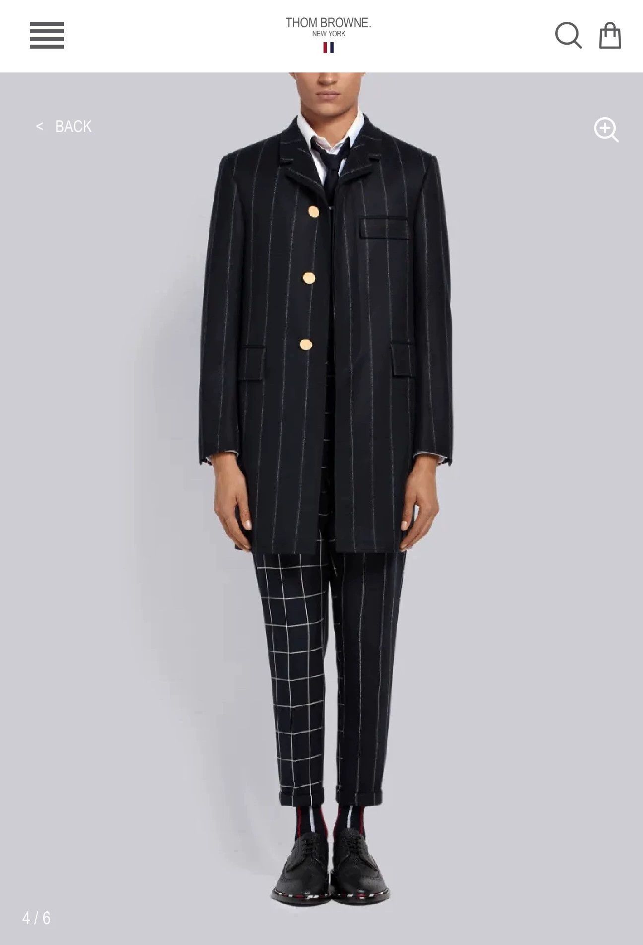 Thom Browne Thom Browne Navy Stripe Wool Flannel Chesterfield Coat 0 Size US S / EU 44-46 / 1 - 9 Thumbnail