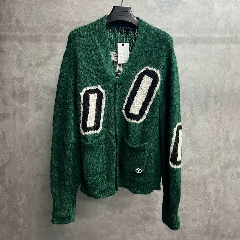 Louis Vuitton Louis Vuitton Long green monogrammed mohair sweater Size US L / EU 52-54 / 3 - 1 Thumbnail