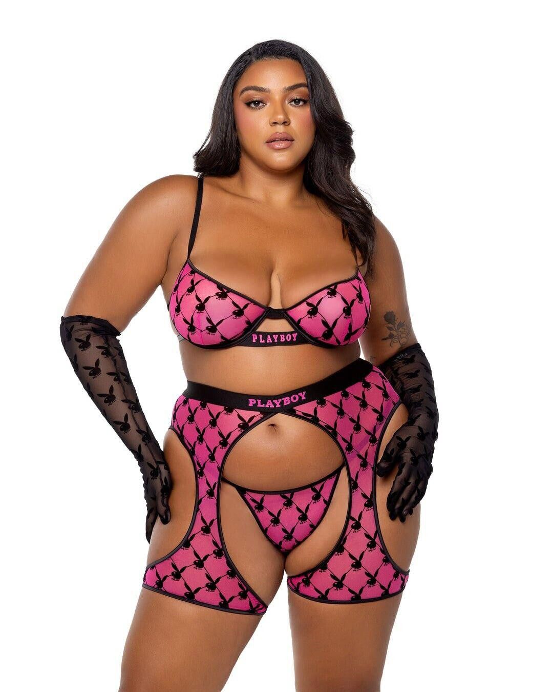 Designer Playboy Flocked Bunny Chaps By Roma Size ONE SIZE - 5 Thumbnail