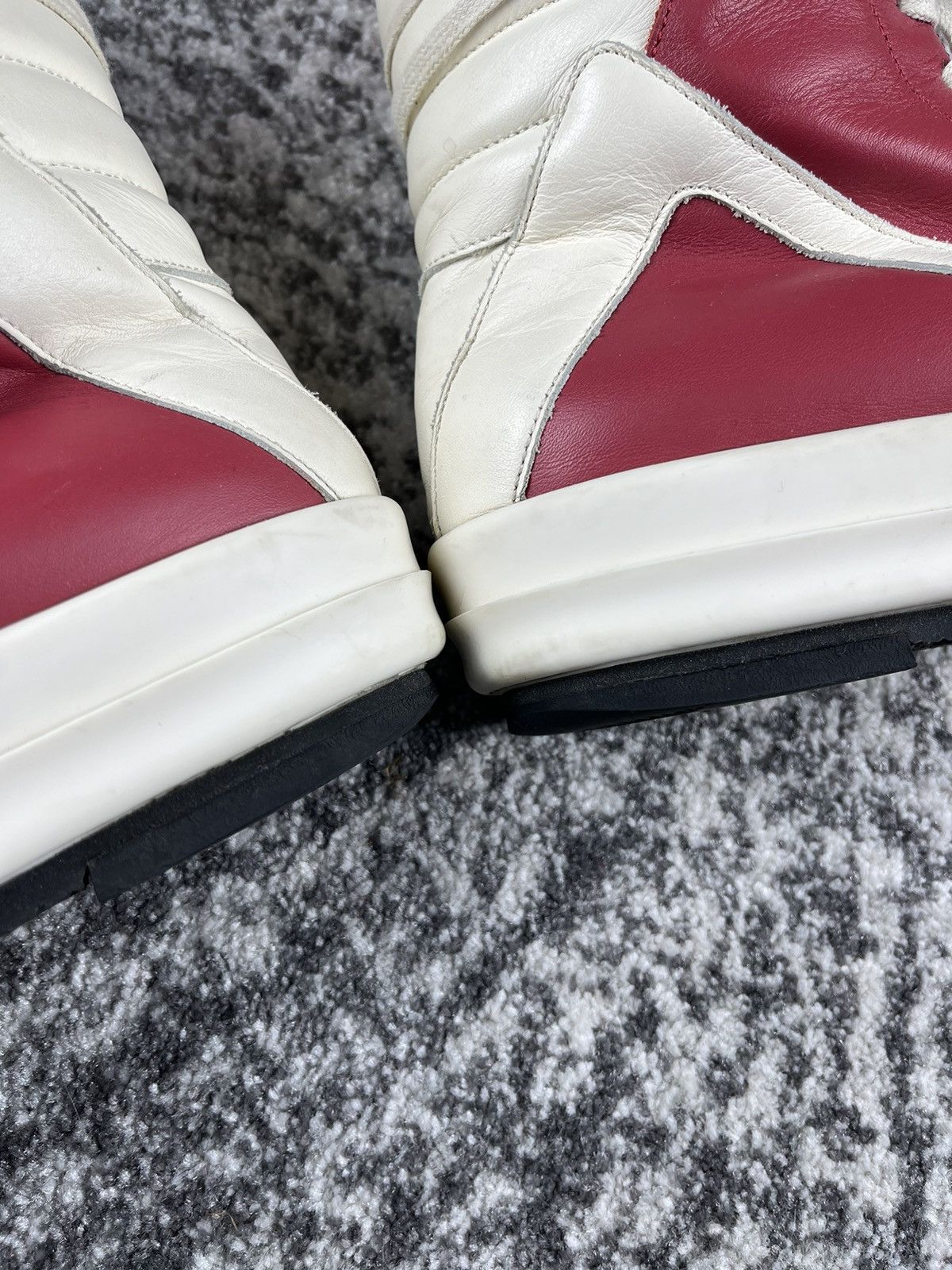 Rick Owens SS22 Rick Owens Fogachine Carnelian Red Leather Geobaskets Size US 9 / EU 42 - 10 Thumbnail