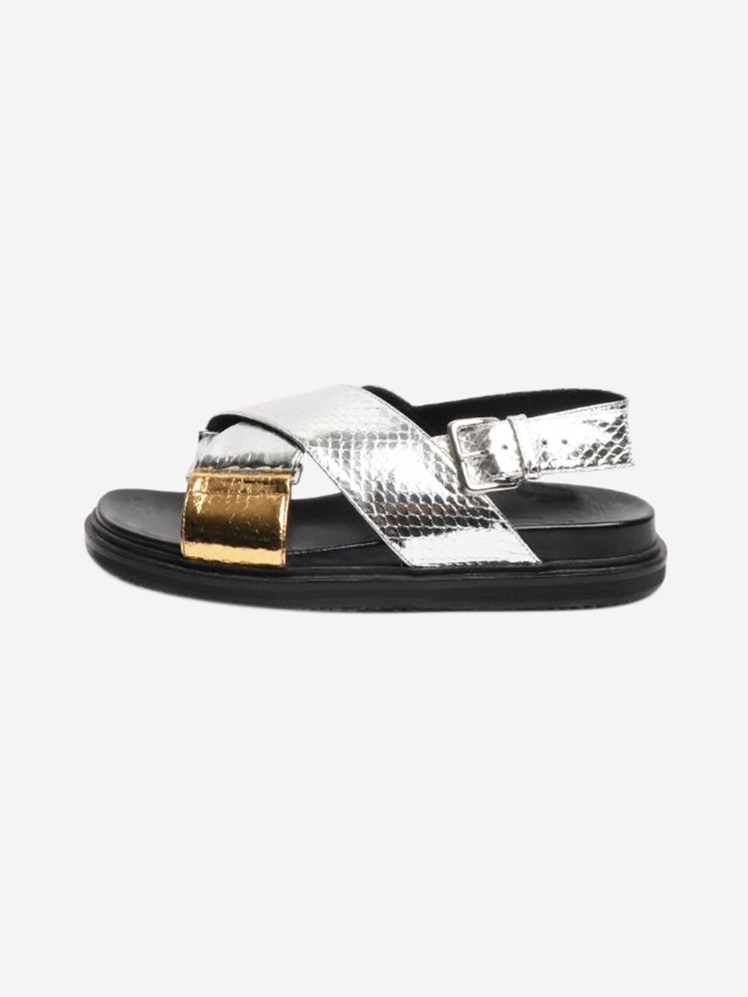Marni Silver metallic cross strap sandals - EU 40 Size US 9 / IT 39 - 1 Thumbnail