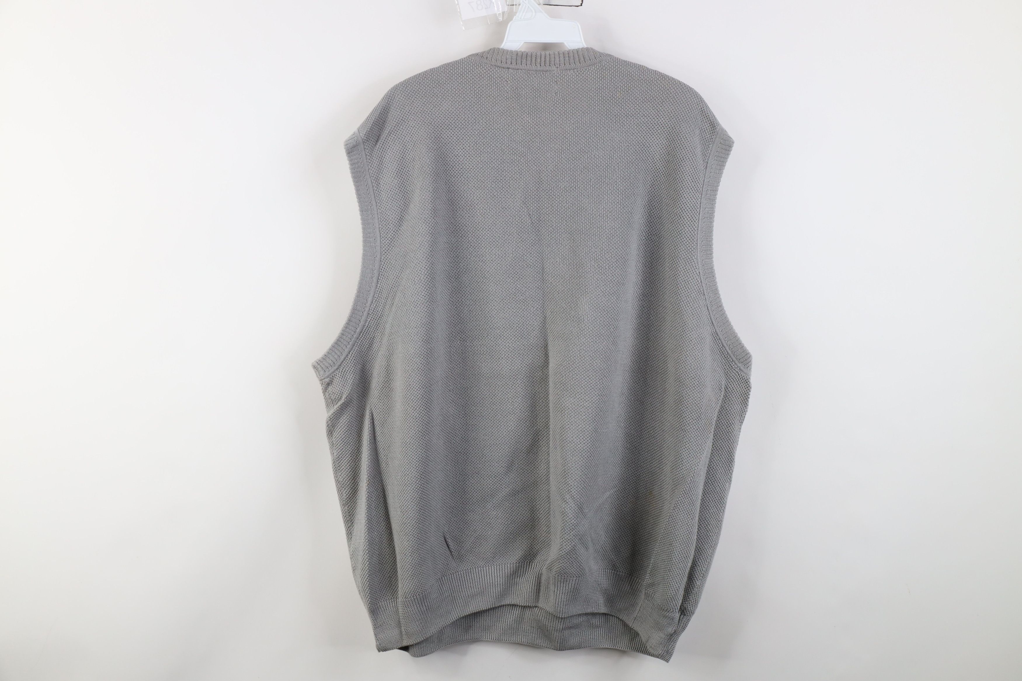 Vintage Vintage 90s Streetwear Cotton Thermal Knit Sweater Vest Gray Size US XXL / EU 58 / 5 - 8 Thumbnail