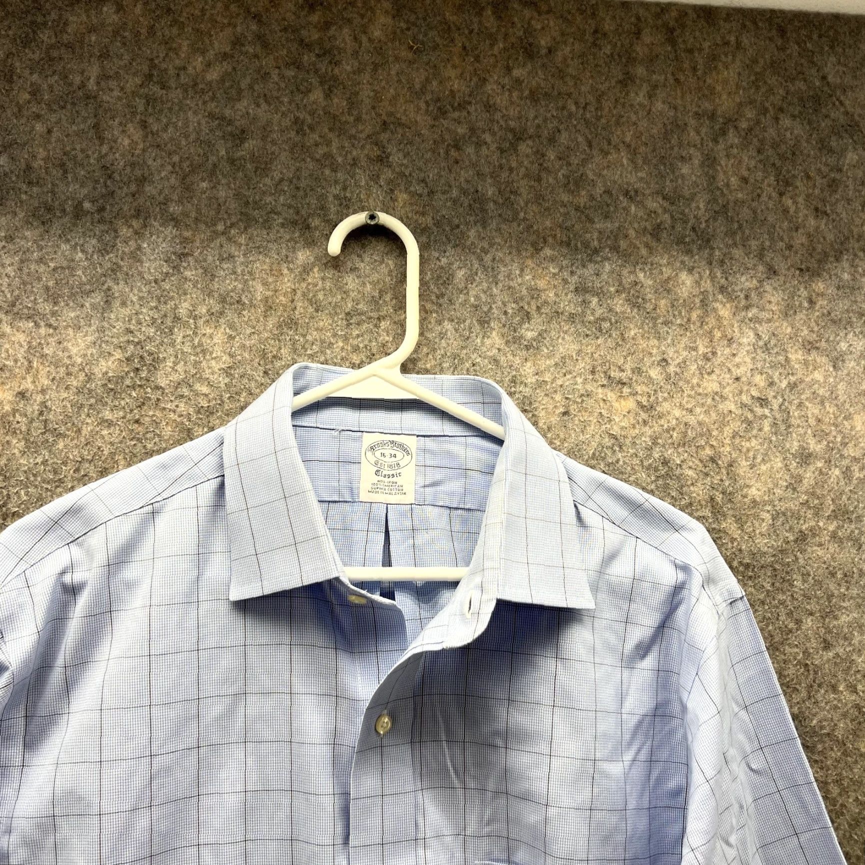 Brooks Brothers Brooks Brothers Shirt Men 16 34 Blue Check Button-Down Classic Casual Business Formal Party/Cocktail Workwear Size US L / EU 52-54 / 3 - 2 Thumbnail