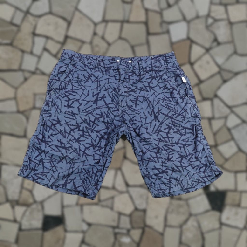 Onia VINTAGE Onia Shorts Men's 32 Blue Geometric Chino Linen Blend Flat Front 11in Inseam Summer Beach Mens Size US 34 / EU 50 - 1 Thumbnail
