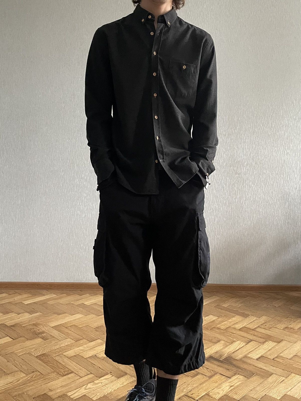 Other Dark, Gray Shirt w/ Wooden Buttons Size US M / EU 48-50 / 2 - 5 Thumbnail