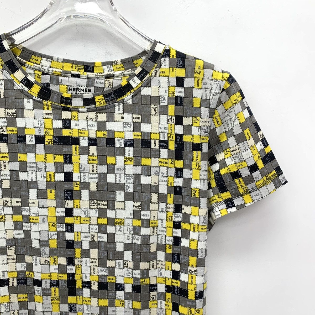 Hermes Hermes Color Block Logo Cotton Crew Neck T-Shirt K26WX Size S / US 4 / IT 40 - 3 Thumbnail