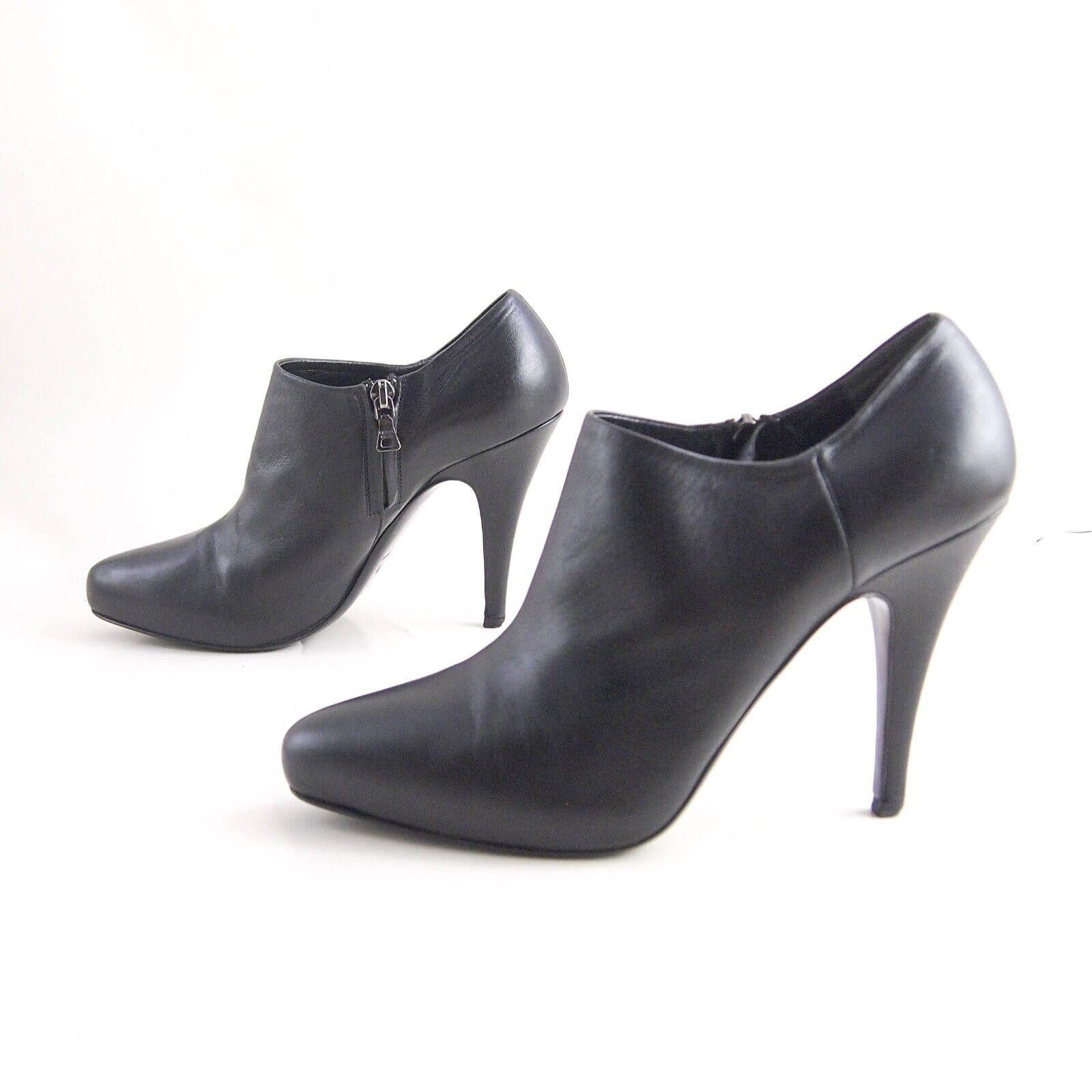 Prada Prada High Heel Booties Black Leather Size US 37.5 EU 7.5 Size US 7.5 / IT 37.5 - 2 Thumbnail