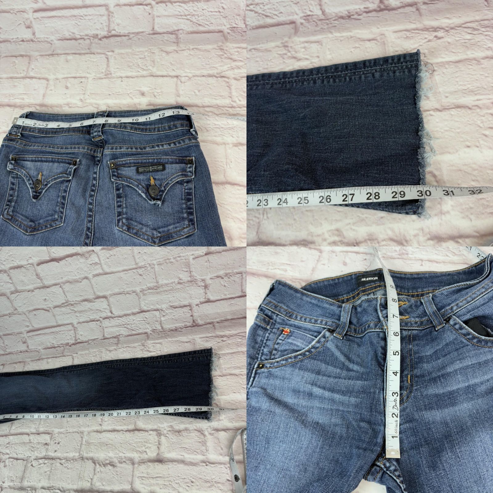 Hudson Hudson Jeans Womens Bootcut Jeans 28 Blue Low Rise Stretch Distressed 28x30 Womens Jeans Size 28" / US 6 / IT 42 - 9 Thumbnail