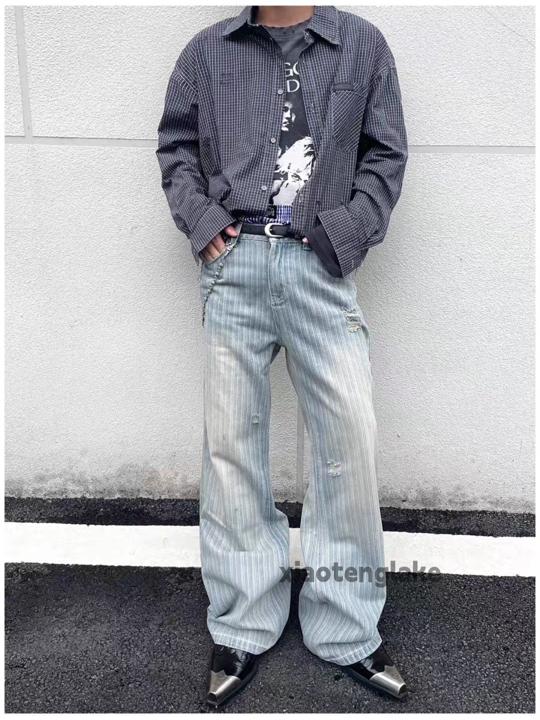 Unisex utility punk yuppie carpenter cargo work pants