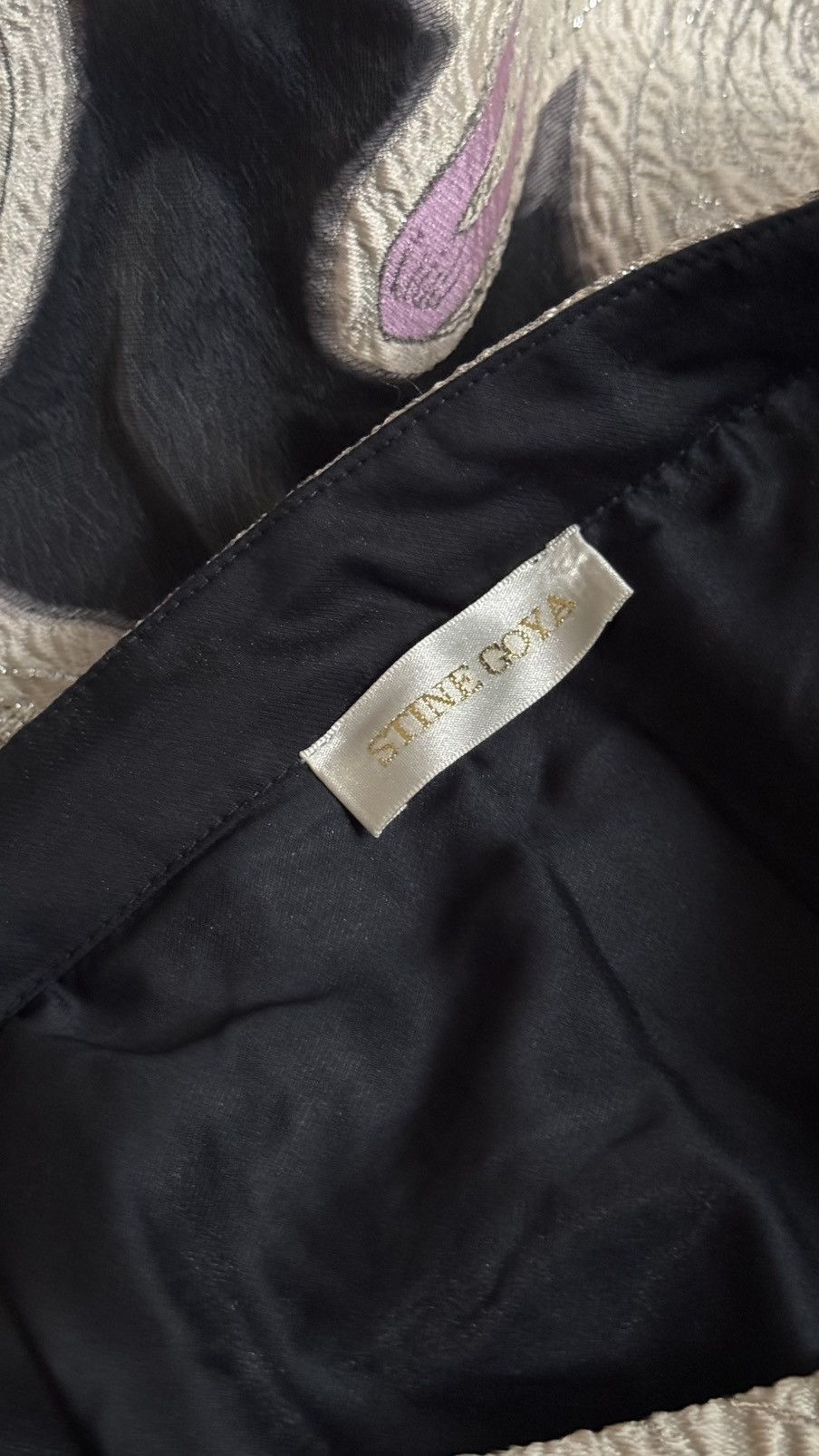 Stine Goya Black Organdy Skirt with Floral Embroidery Size 28" / US 6 / IT 42 - 3 Thumbnail