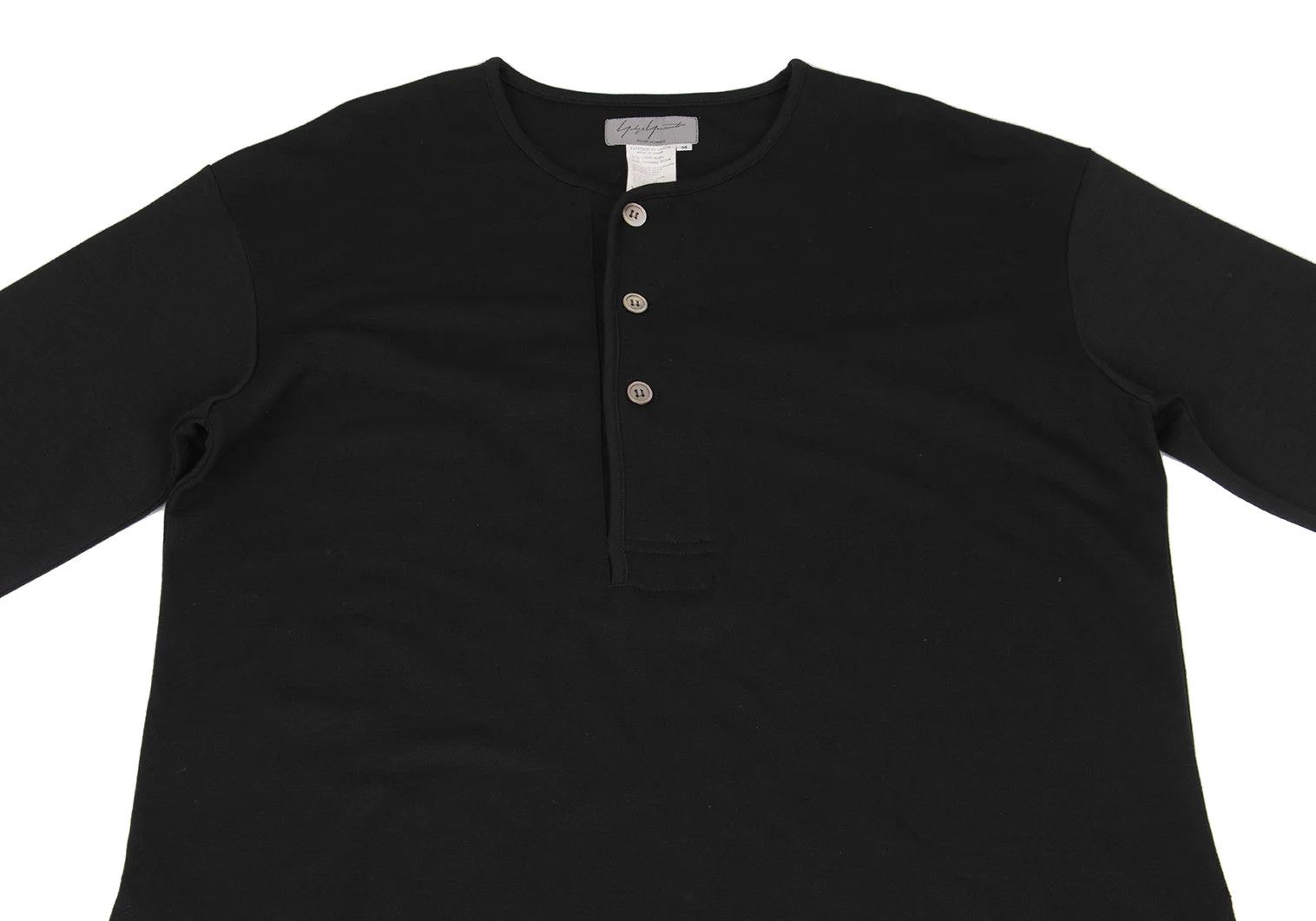 Yohji Yamamoto Yohji Yamamoto Wool Rayon Henley Dress Black M Size US M / EU 48-50 / 2 - 2 Thumbnail