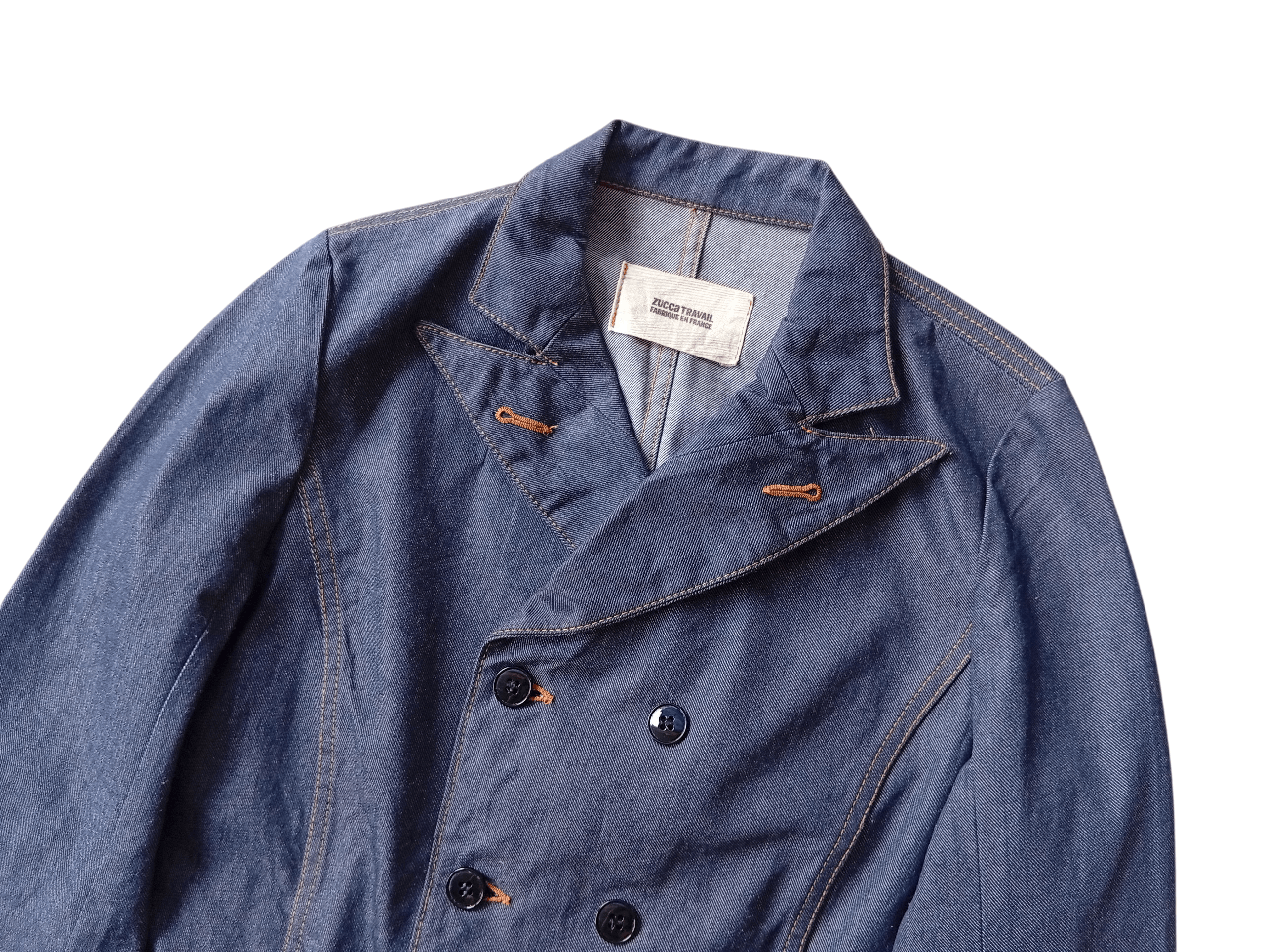 Zucca Zucca Travail Issey Miyake denim peacoat jacket Size S / US 4 / IT 40 - 2 Thumbnail