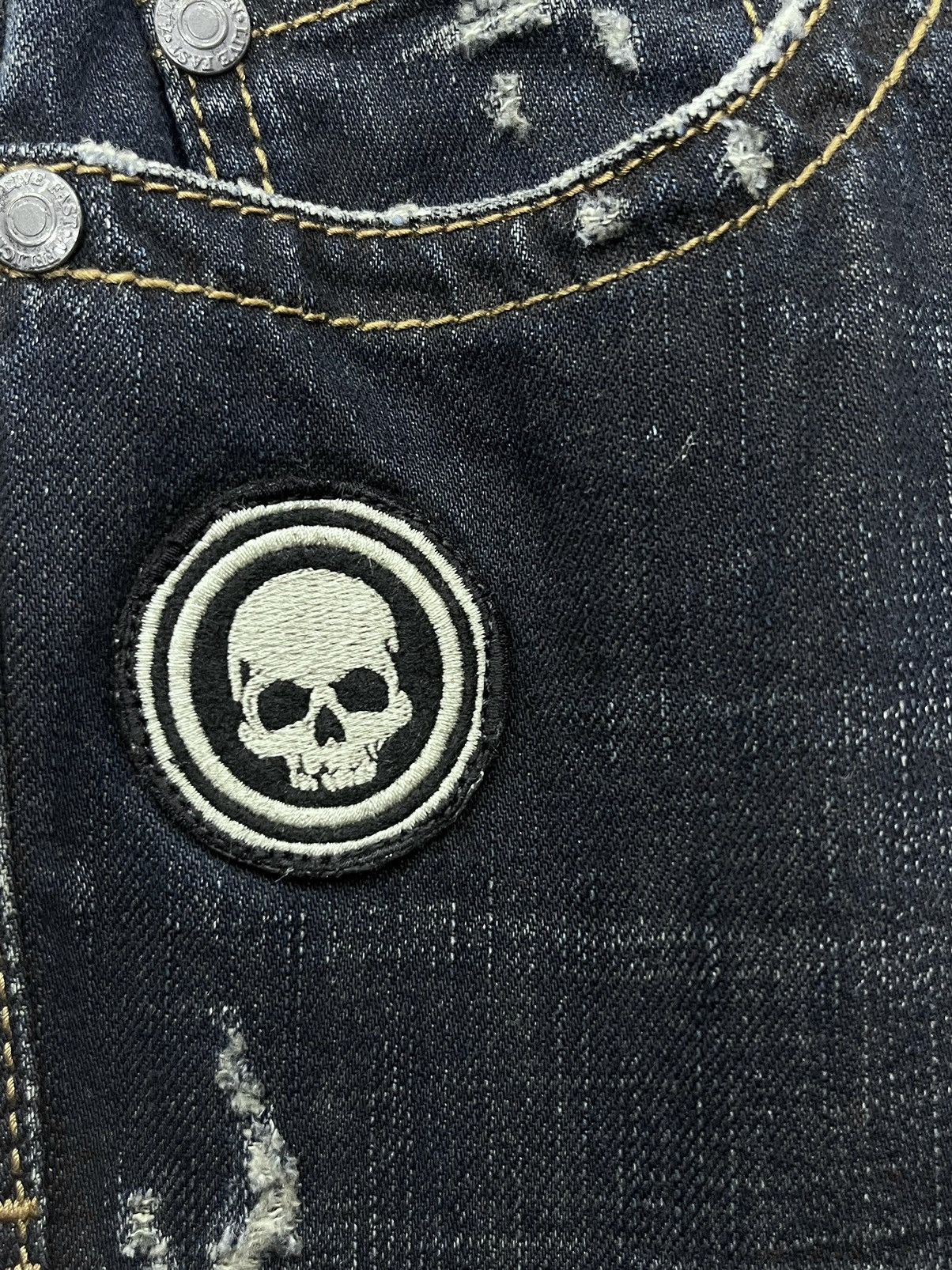 Affliction 💀AFFLICTION BLAKE RELAXED STRAIGHT SKULL LOST SOULS Ripped Size US 31 - 2 Thumbnail