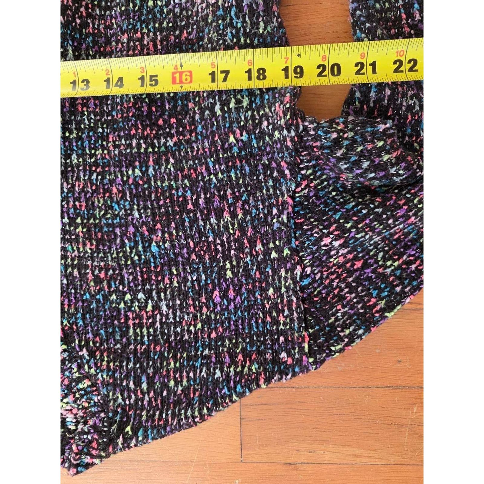 Justin Justice Marled Crewneck Sweater Black Rainbow Large A001148 Size XL / US 12-14 / IT 48-50 - 7 Thumbnail