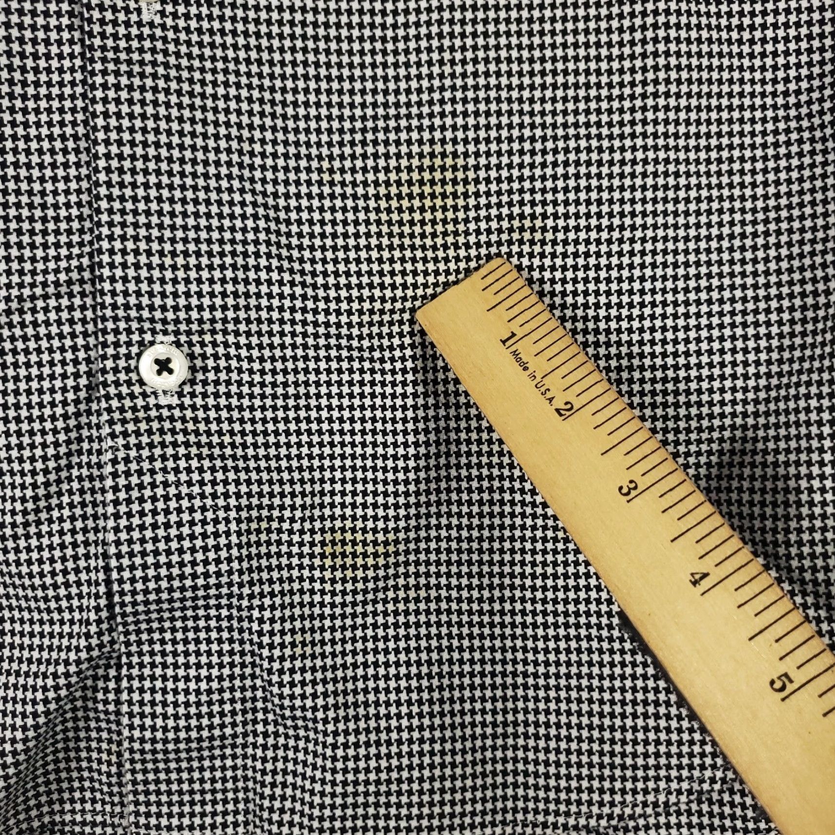 BUGATCHI VINTAGE Bugatchi Uomo Dress Shirt Mens Size 15.5 Long Sleeve Gray Geometric Cotton Business Casual Formal Size 40R - 7 Thumbnail