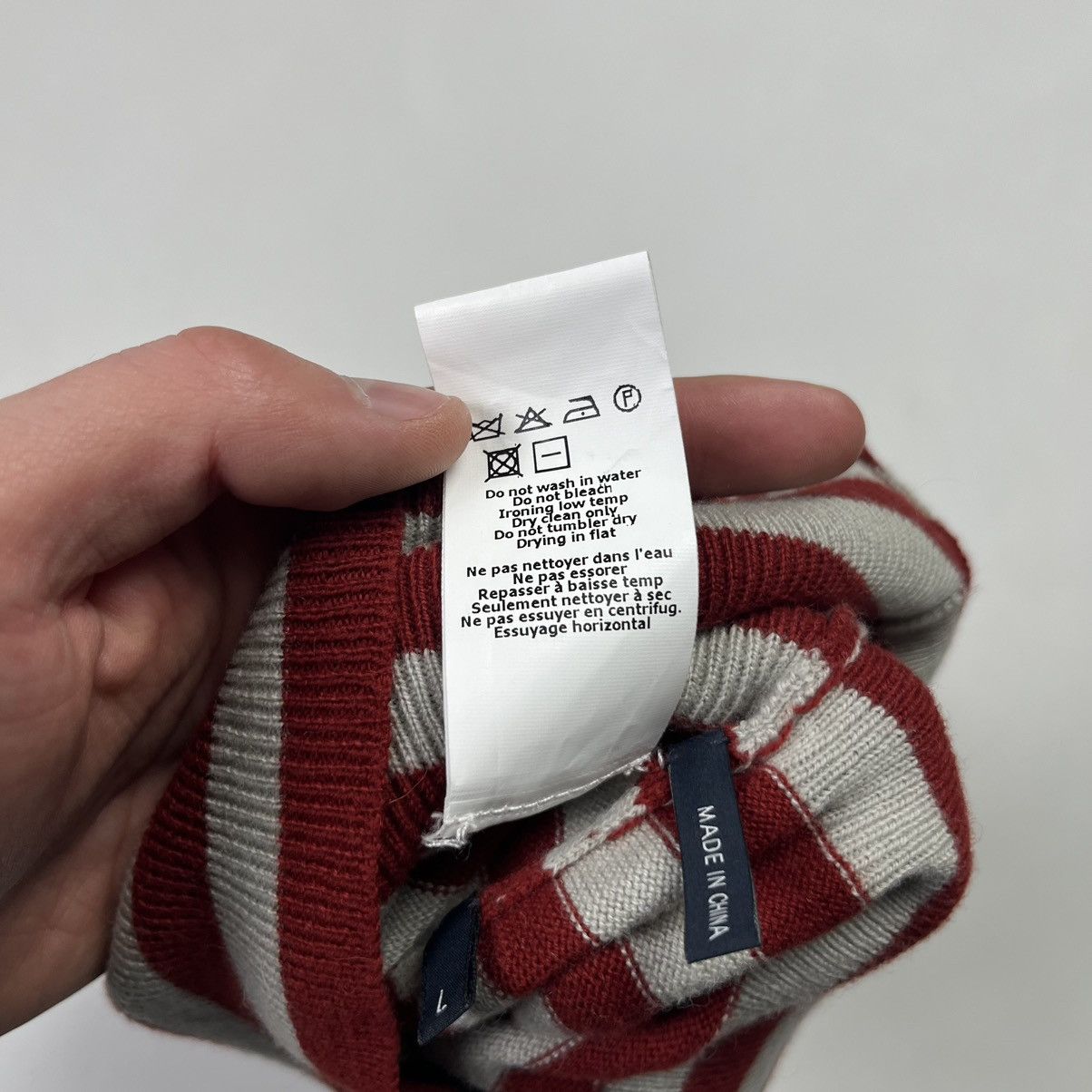Jil Sander × Vintage JIL SANDER Navy Striped Scoop Neck Luxury Vintage White Red Size L / US 10 / IT 46 - 7 Thumbnail