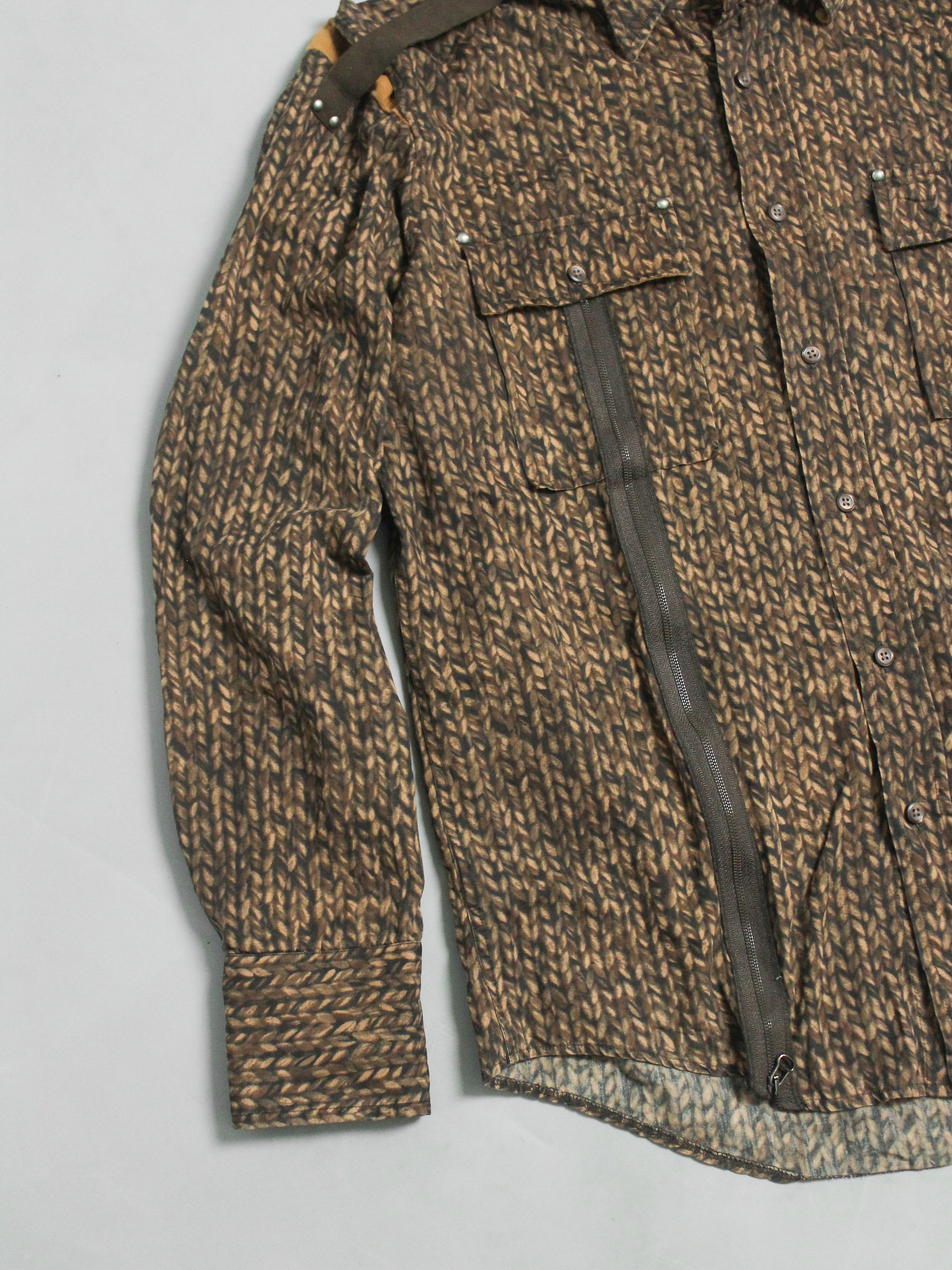 Hugo Boss × Vintage 💛VINTAGE HUGO BOSS ABSTRACT SHIRT BROWN L AVANTGARDE Size US L / EU 52-54 / 3 - 4 Thumbnail