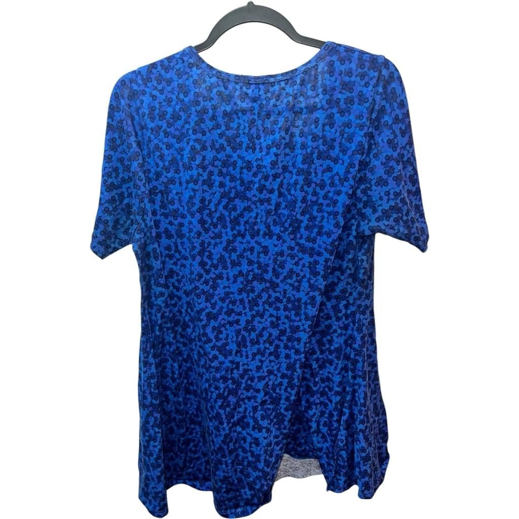 Lululemon Women's LuLaRoe Blue Floral T-Shirt Dress Size M Size M / US 6-8 / IT 42-44 - 2 Thumbnail