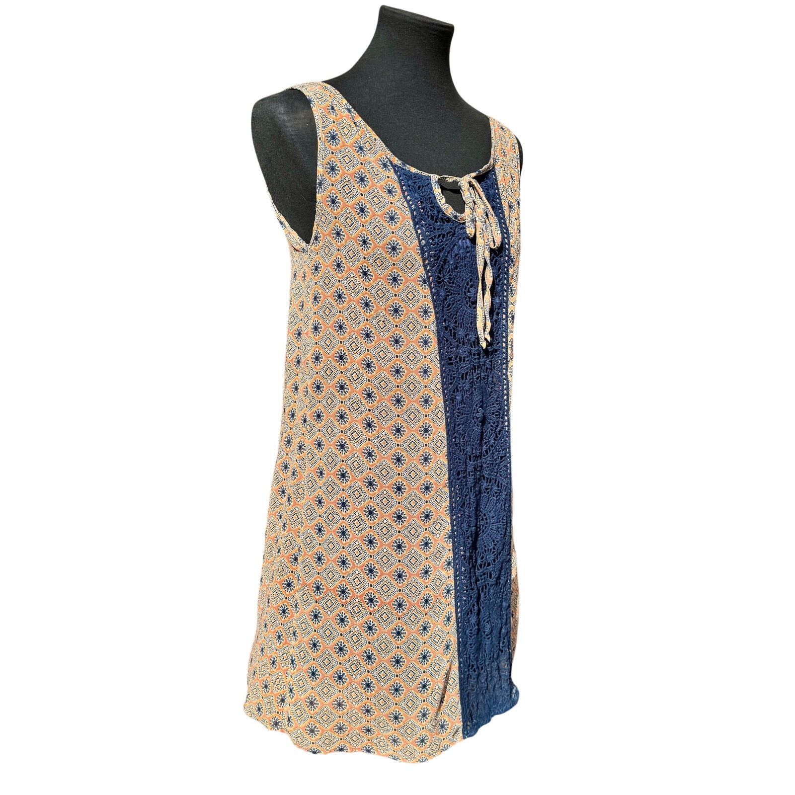 Other As U Wish Sleeveless Dress | Blue & Orange | Small Size S / US 4 / IT 40 - 4 Thumbnail