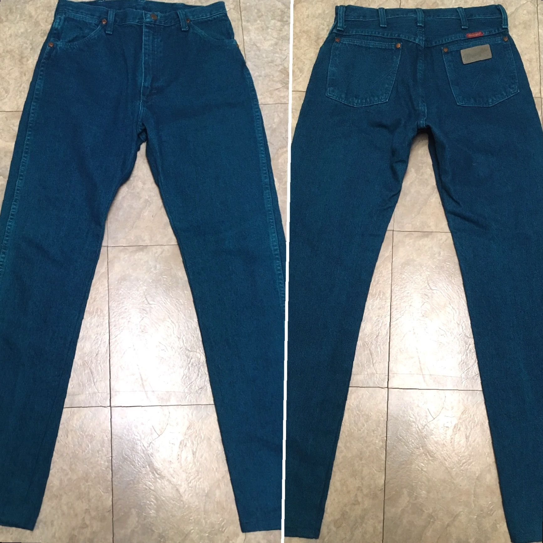 Wrangler VINTAGE Wrangler Jeans High Waist Blue Green Made In USA Sz 11 30 In Waist Rockabilly Denim Jeans Mens Womens Size 32" / US 10 / IT 46 - 7 Thumbnail