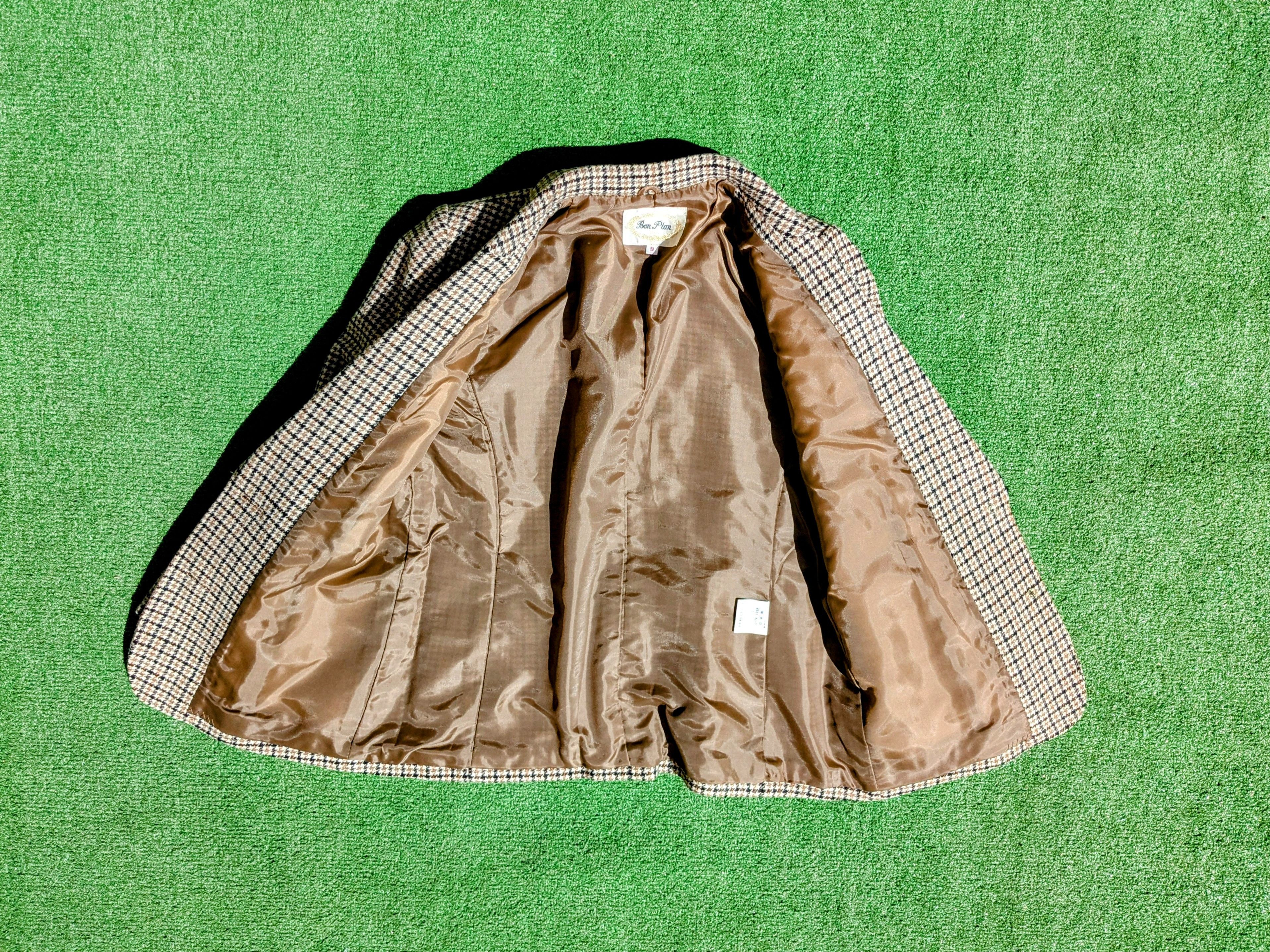Vintage Vintage Bon Plan Houndstooth Check Retro Petite Coat Blazer Size M / US 6-8 / IT 42-44 - 5 Thumbnail