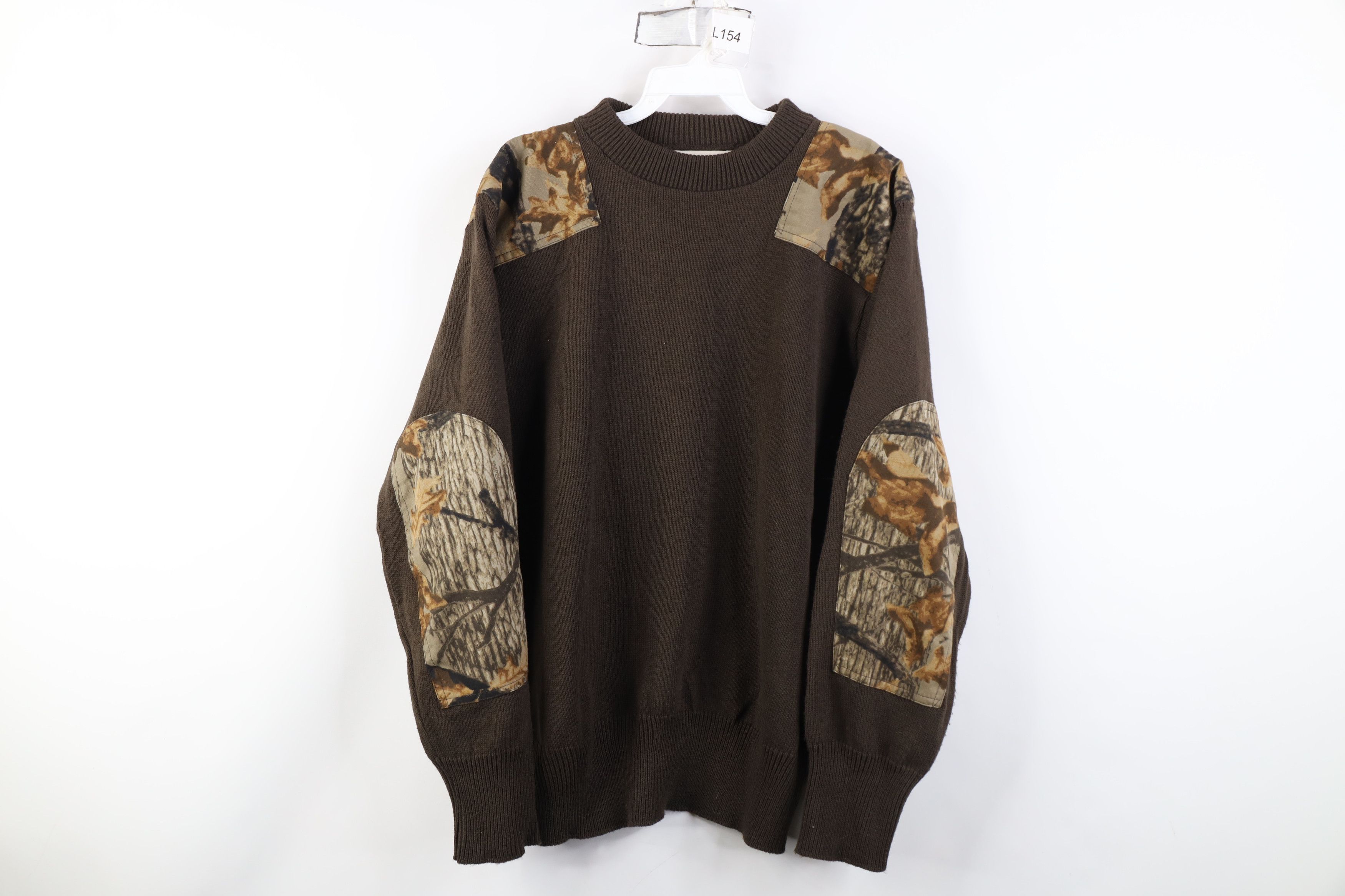 Vintage Vintage 90s Streetwear Elbow Patch Commando Knit Sweater Size US L / EU 52-54 / 3 - 1 Thumbnail