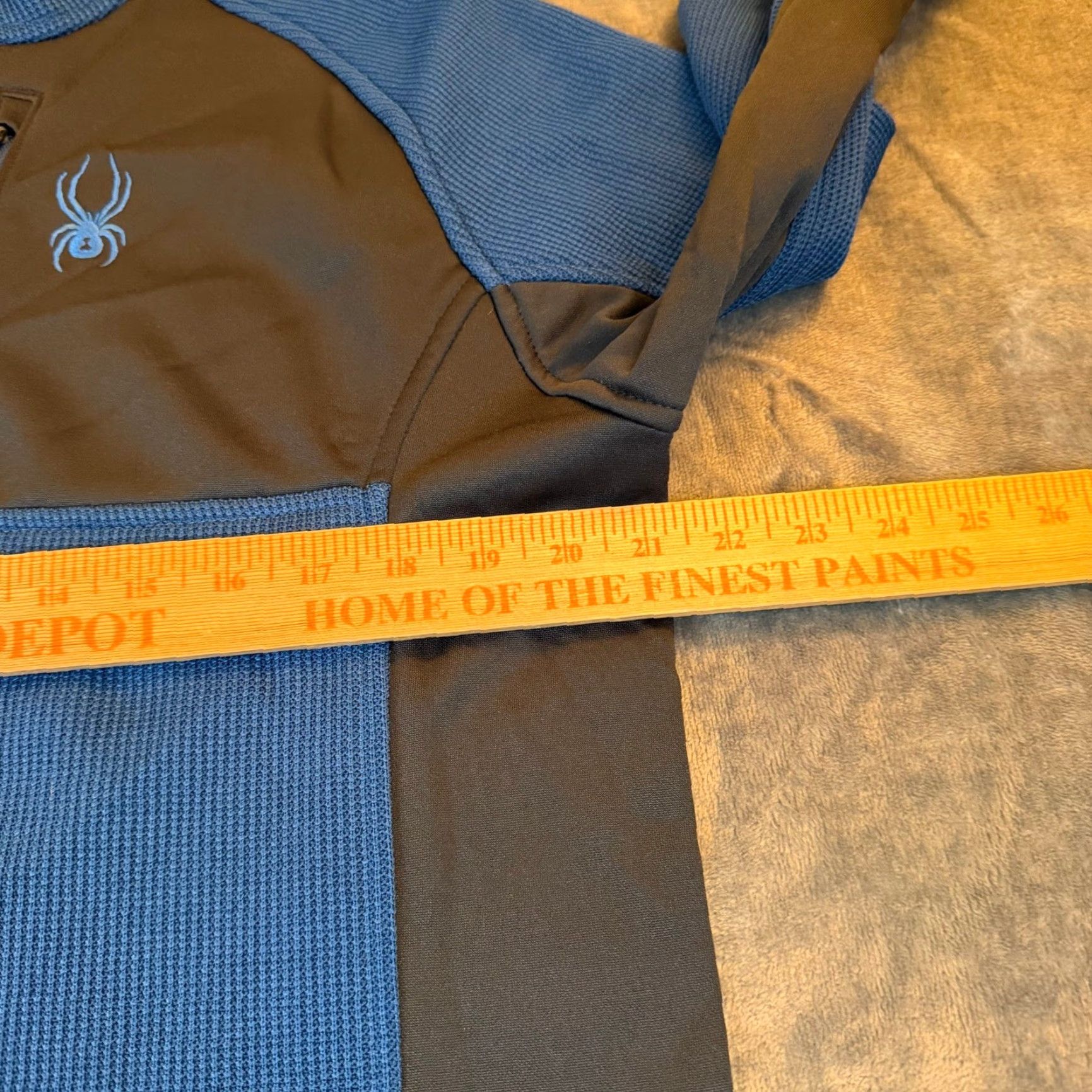 Spyder Spyder 1/4 Zip Pullover Top Waffle Knit Performance Blue Mens Large Size US L / EU 52-54 / 3 - 6 Thumbnail