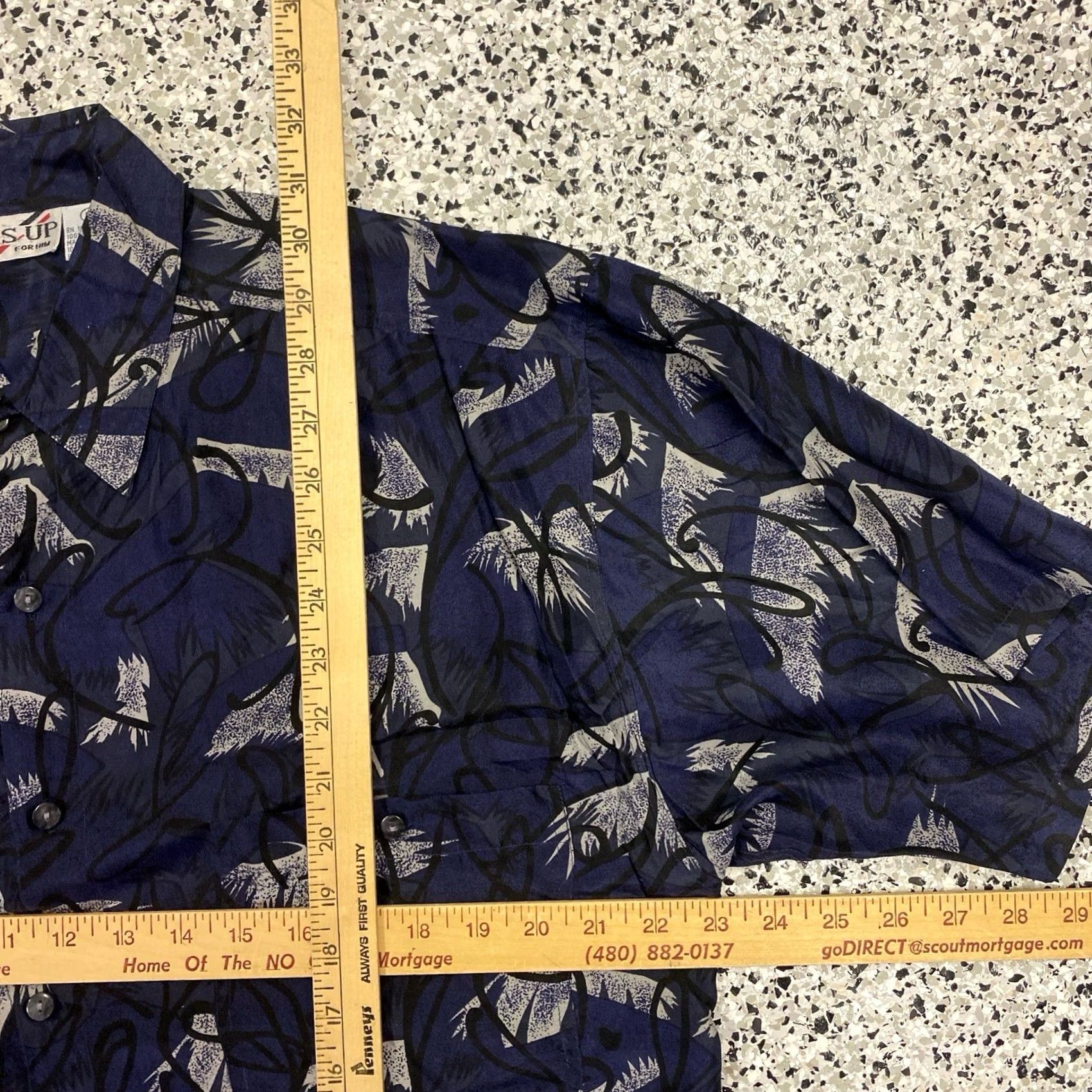 Vintage VINTAGE Thums Up For Him Shirt Button Up Silk Medium Blue Short Sleeve Disco Abstract Mens Size US M / EU 48-50 / 2 - 4 Thumbnail
