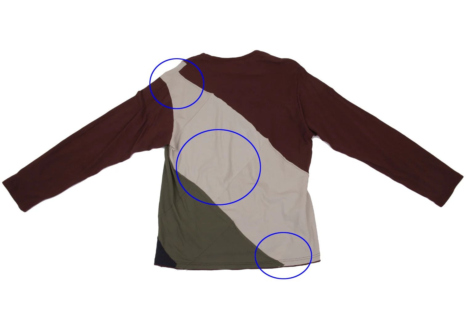 Yohji Yamamoto Outseam Panel Switching Cut Sew Top in Greige Wine Size US M / EU 48-50 / 2 - 10 Thumbnail